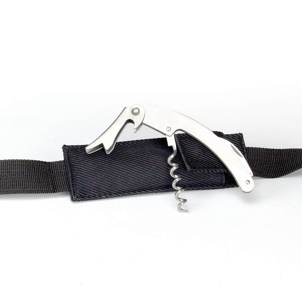 Sommelier wine bottle opener with convenient carrying pouch