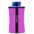 A pink iCube Wrapsulator with a blue can partially inserted at the top.