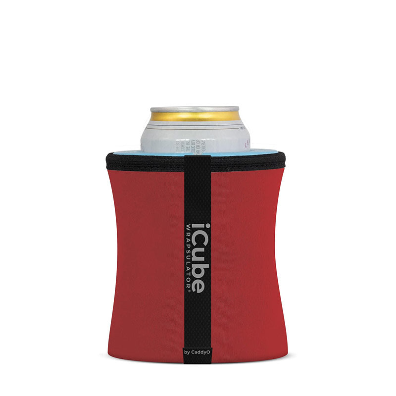 Red iCube Wrapsulator instant chiller for regular 12oz canned beverages by CaddyO